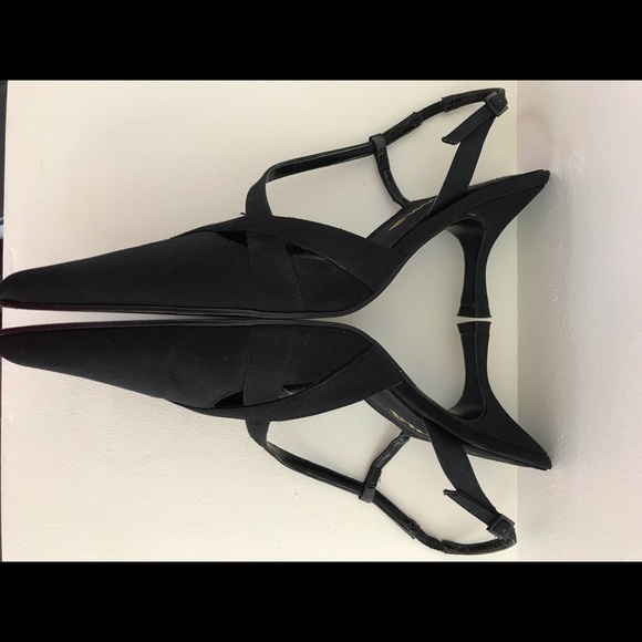 Nina Shoes Nina Kitten Heel Low Luster Black Satin Heels Poshmark
